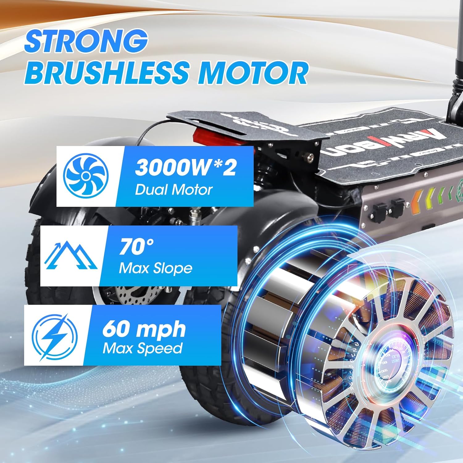 Adults Electric Scooter LED Large Screen Instrument 6000W Dual Motors Up to 58 MPH, 60V27Ah Battery 22 Miles Long Range, Dual Suspension and Hydraulic Disc Brakes