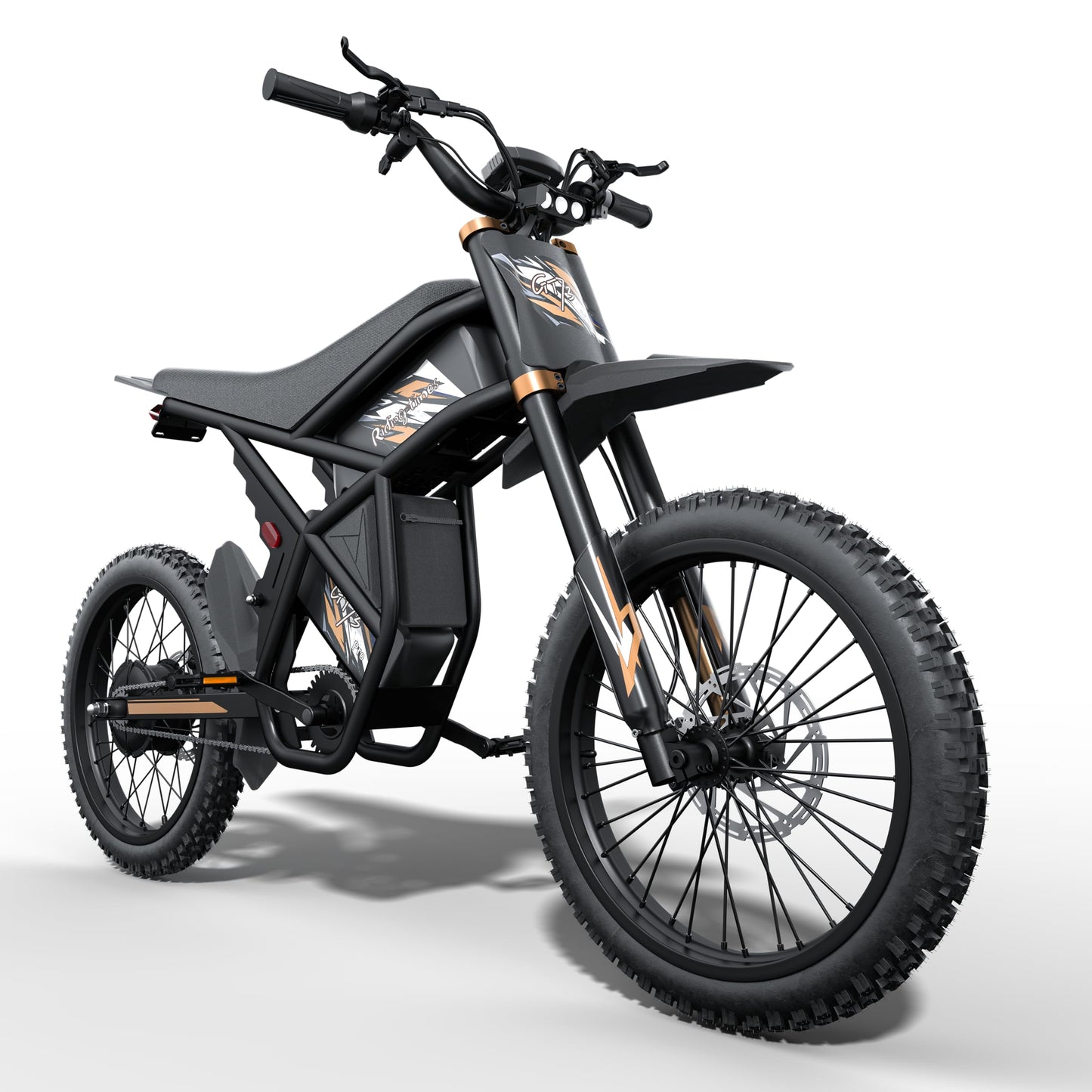 GT73 Pro/ GT73/ GT73 Mini - Electric Dirt Bike for Adults/Teens - 3000W/ 2500W Motor - 50/37 MPH High-Speed, 25"/14'' Fat Tires & Dual Removable Battery, All-Terrain Off-Road eBike for Snow, Sand