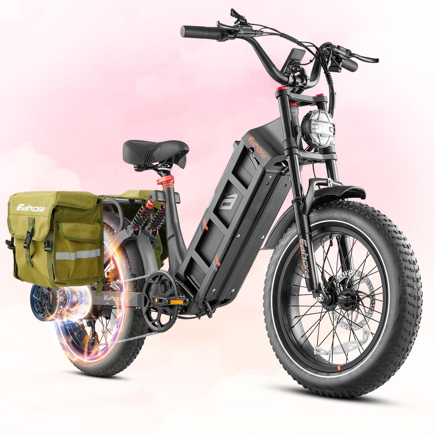 eAhora 2025 Juliet Pro 2/Juliet 2/Juliet Electric Bike for Adults 43Mph Peak 4400W/1700W/1200W Dual Motor Ebike 60V/52V 70Ah/60Ah 200+Miles Long Range Step Thru Full Suspension Electric Bicycle