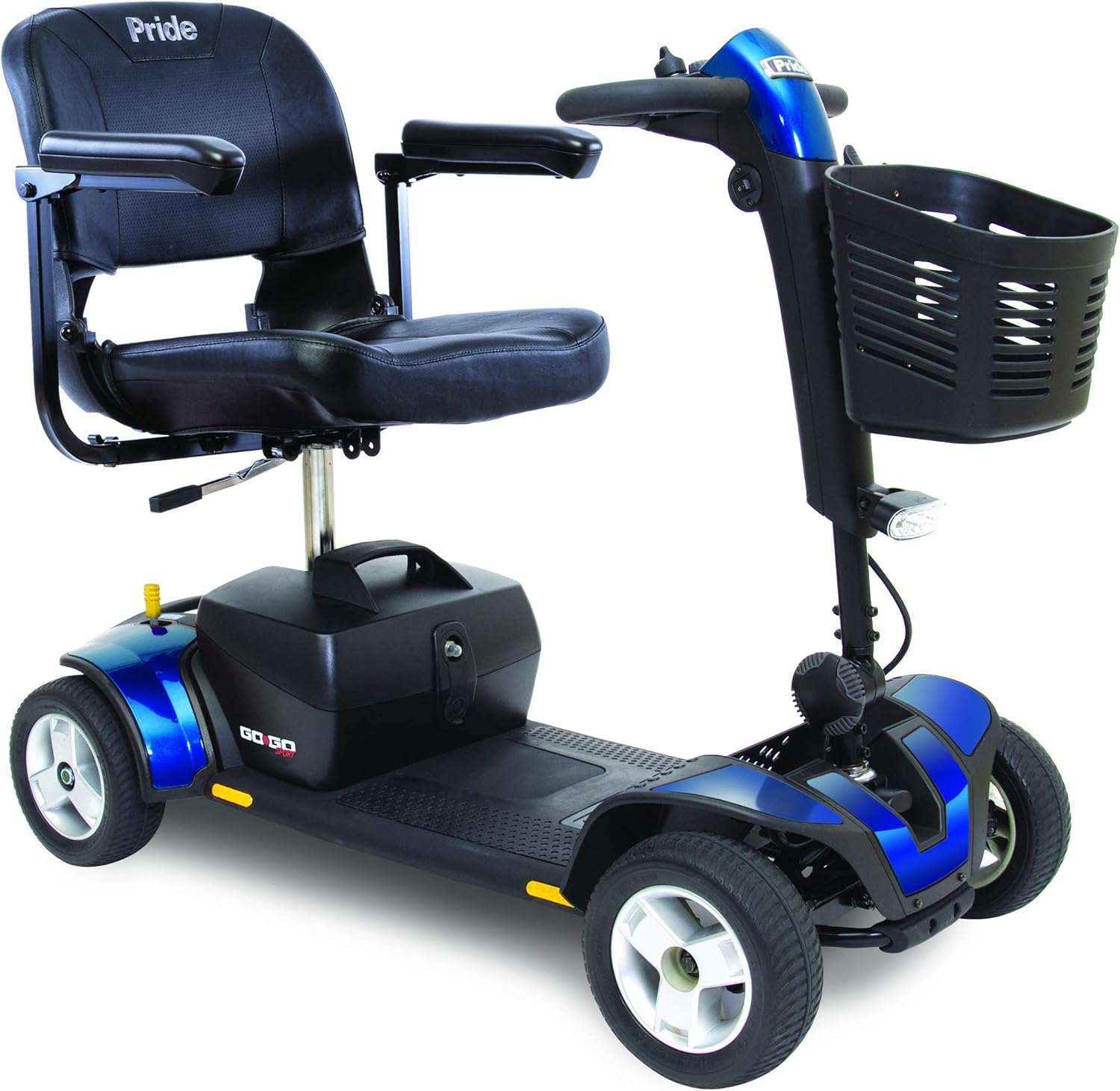 Pride Mobility S74 Go-Go Sport 4-Wheel Electric Mobility Scooter for Adults with Free Challenger Mobility Accessory