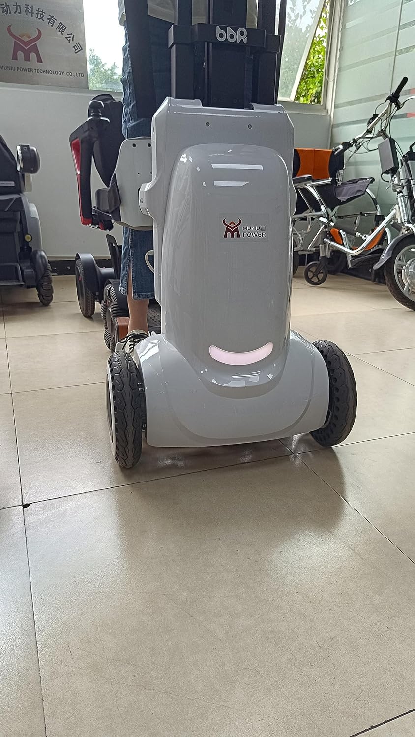 Smart Electric Mobility Scooter. High-tech Rehabilitation Standing Wheelchair Out/Indoor Wheelchair for Disabled. White