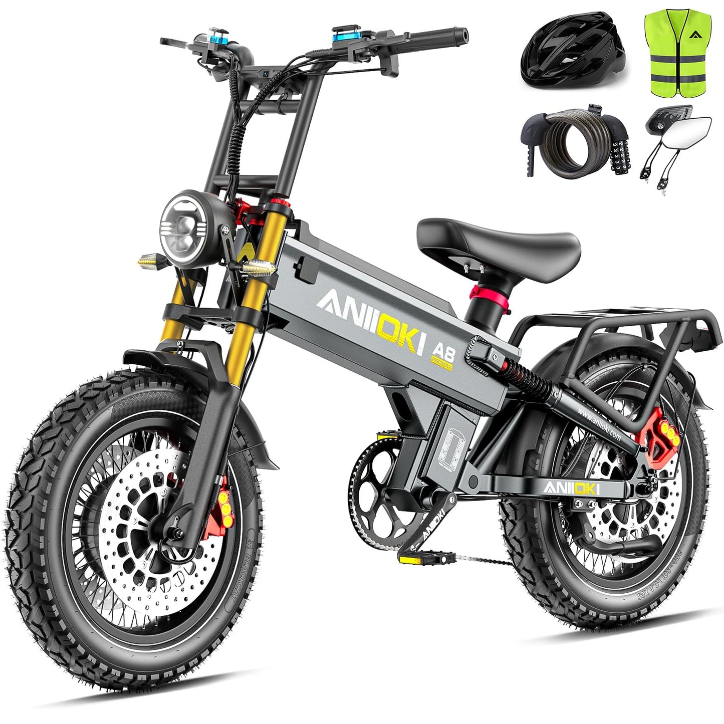 ANIIOKI 5400W Dual Motor ebike,Electric Bike with 70ah Battery,30+ Mph Top Speed,Fat Tire eBikes,200 Miles Ebike for Adult