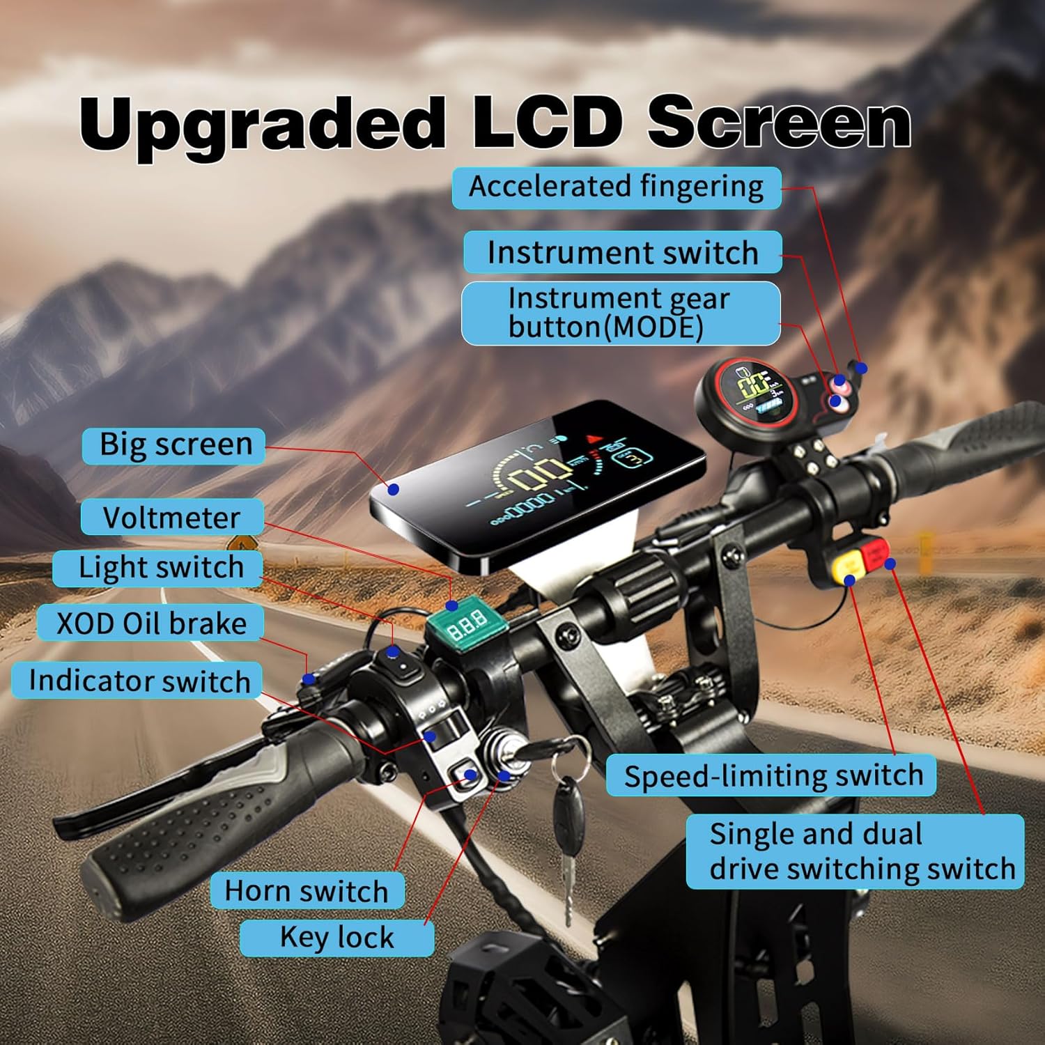 Foldable Electric Scooter with Seat, High Power 10,000W Dual Motor 72V 40A Extra Long Range, 14" Off-Road Tires, Adult Electric Scooter
