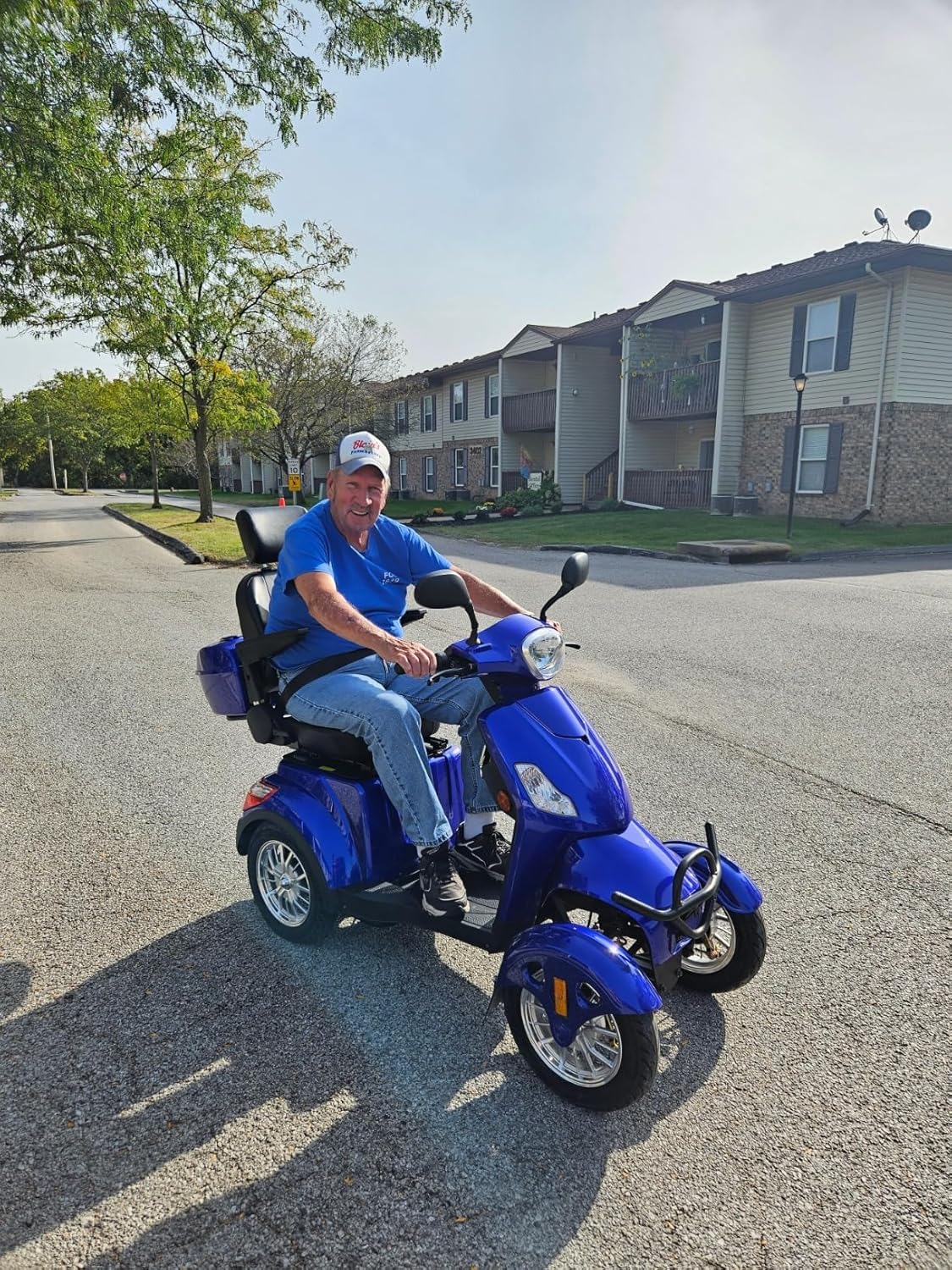 Mobility Scooters for Seniors & Adults 500lbs Capacity - 800W All Terrain Electric Powered Mobility Cart - Heavy Duty Mobility Scooter for Elderly w/Charger Remote Keys (Blue)
