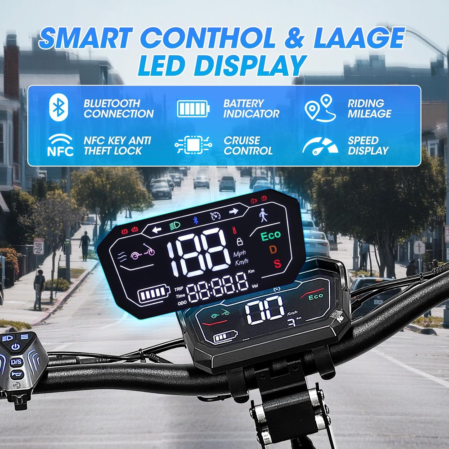 Adults Electric Scooter LED Large Screen Instrument 6000W Dual Motors Up to 58 MPH, 60V27Ah Battery 22 Miles Long Range, Dual Suspension and Hydraulic Disc Brakes