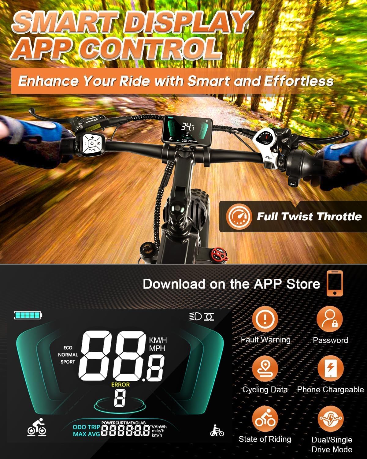 W Wallke Dual Motor 2800W Folding Mountain Electric Bike, 48V 44Ah/22Ah Battery Long Range E-Bike, 26" x 4" Fat Tire 31-35MPH Fast Adult Ebike, Full Suspension All Terrain Off Road Snow Beach, UL2849