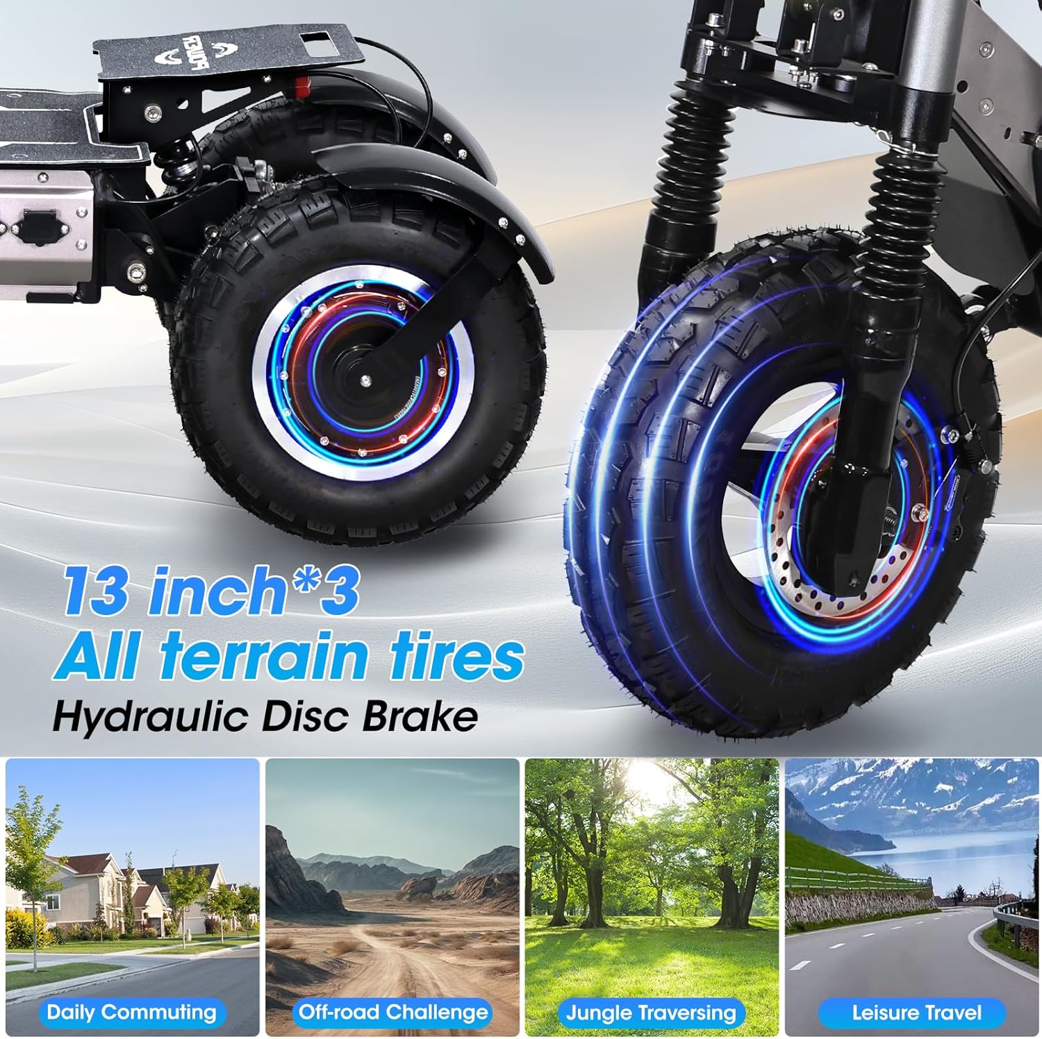 Adults Electric Scooter LED Large Screen Instrument 6000W Dual Motors Up to 58 MPH, 60V27Ah Battery 22 Miles Long Range, Dual Suspension and Hydraulic Disc Brakes