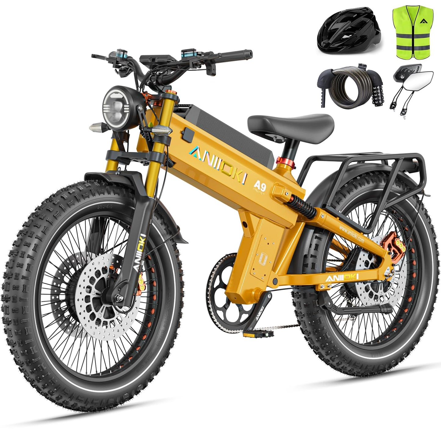 A9 Pro Max Dual Motor Ebike,Electric Bike with 60V 70/80ah Battery,45+ Mph Top Speed, 26 * 4.8" Fat Tire Dirt Bike, 200 Miles Commuting Bike，2025 Upgraded Version