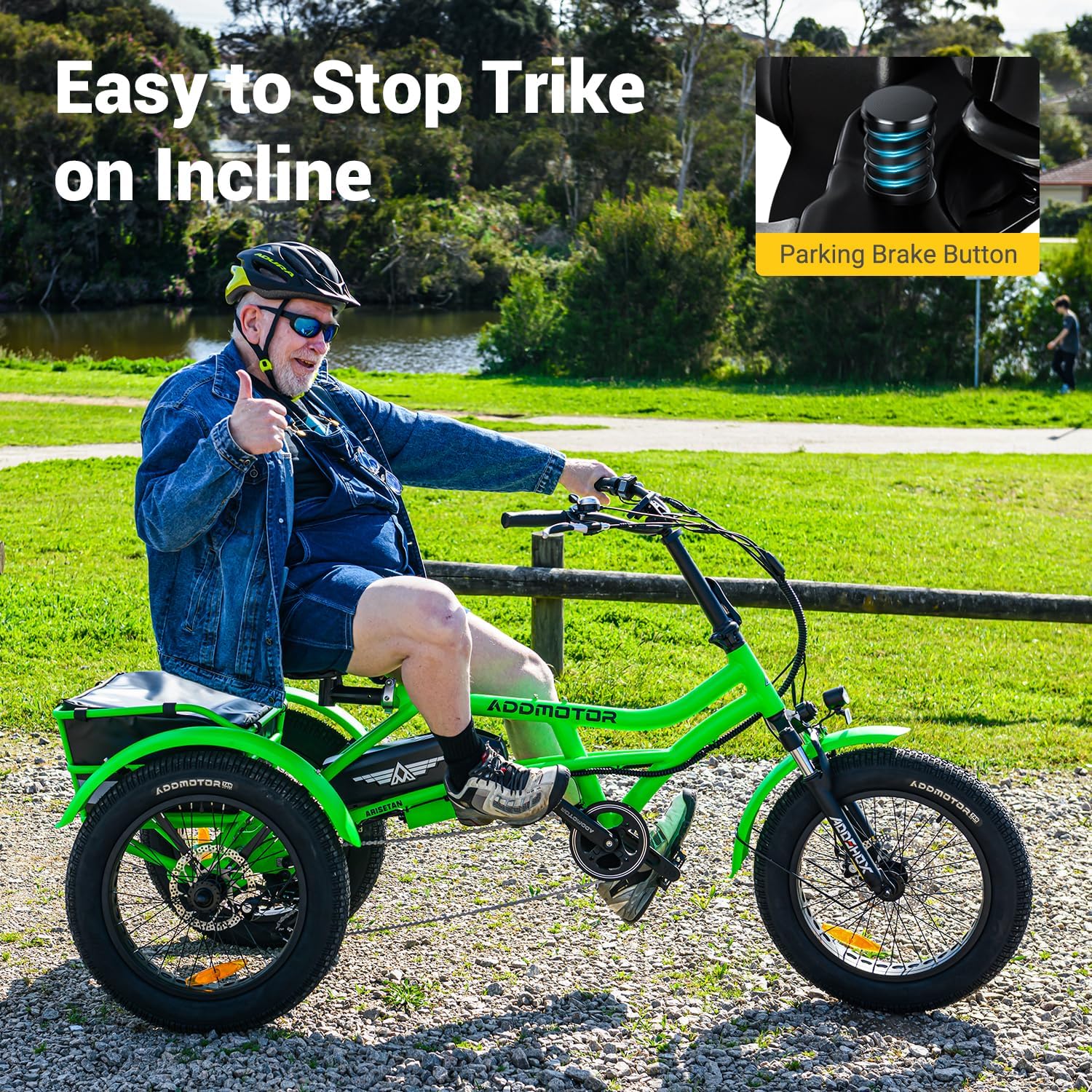 ADDMOTOR ARISETAN Electric Trike for Adults, 750W Rear Motor Electric Tricycle, 85MI 48V 20AH UL2849 Etrike, 380lbs, Semi-Recumbent Three Wheel Electric Bike for Seniors, Parking Brake & Differential