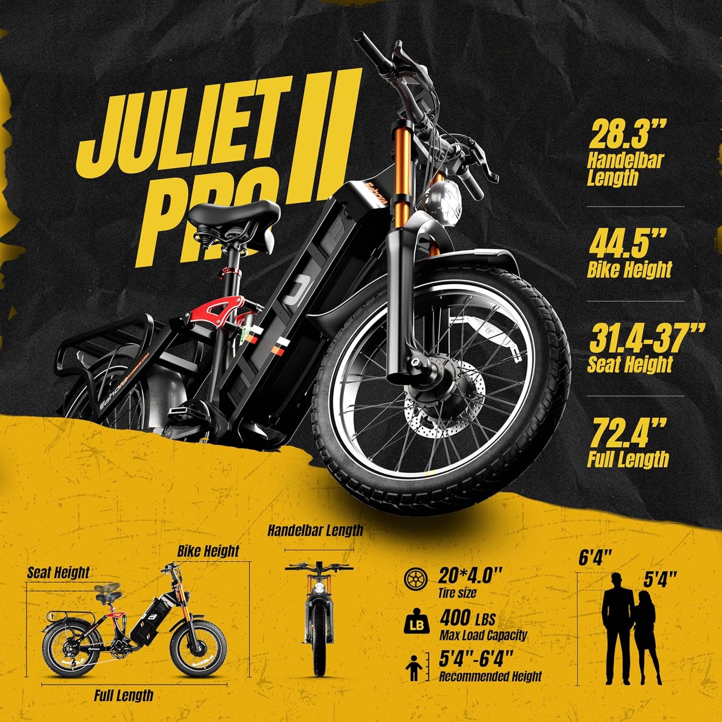 eAhora 2025 Juliet Pro 2/Juliet 2/Juliet Electric Bike for Adults 43Mph Peak 4400W/1700W/1200W Dual Motor Ebike 60V/52V 70Ah/60Ah 200+Miles Long Range Step Thru Full Suspension Electric Bicycle