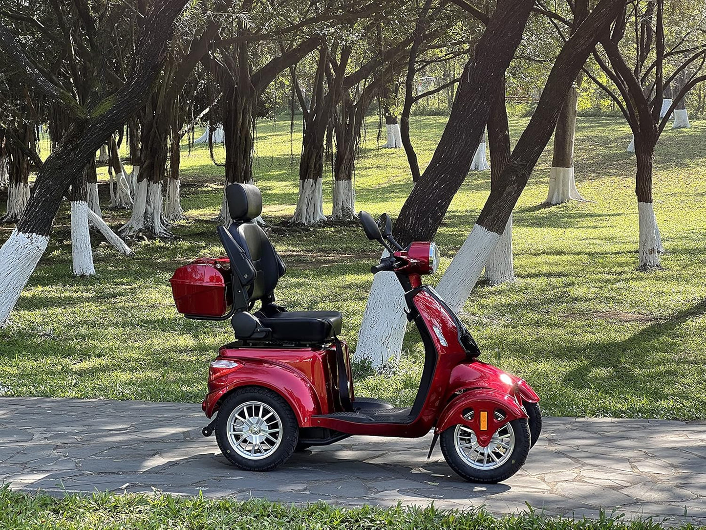 Heavy Duty 4 Wheel Mobility Scooters for Seniors & Adults 500lbs Capacity - Electric Powered Chair - 800W All Terrain Fast Mobility Scooter for Travel w/Long Range Battery Remote Key